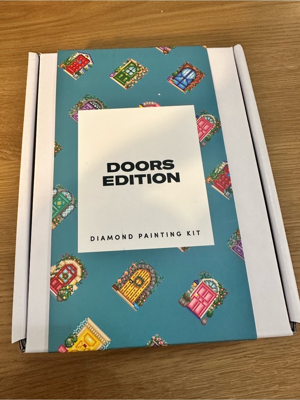 Doors Edition Diamond Painting Kit - Teal Cover with Colorful Door Motifs